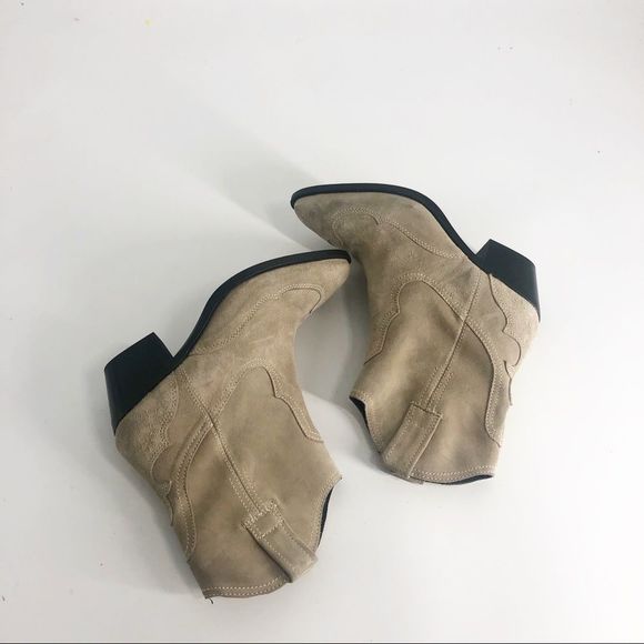 All Saints Shira Suede Western Boots in Stone 40/10 - Picture 8 of 8